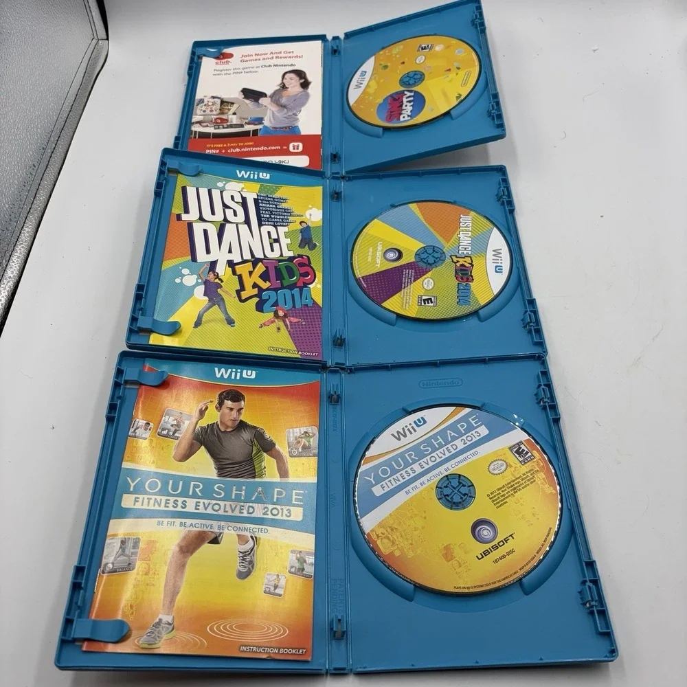 LOT OF 3 Wii U Games Bundle Just Dance‎ Kids 2014 Sing Party Your Shape Fitness